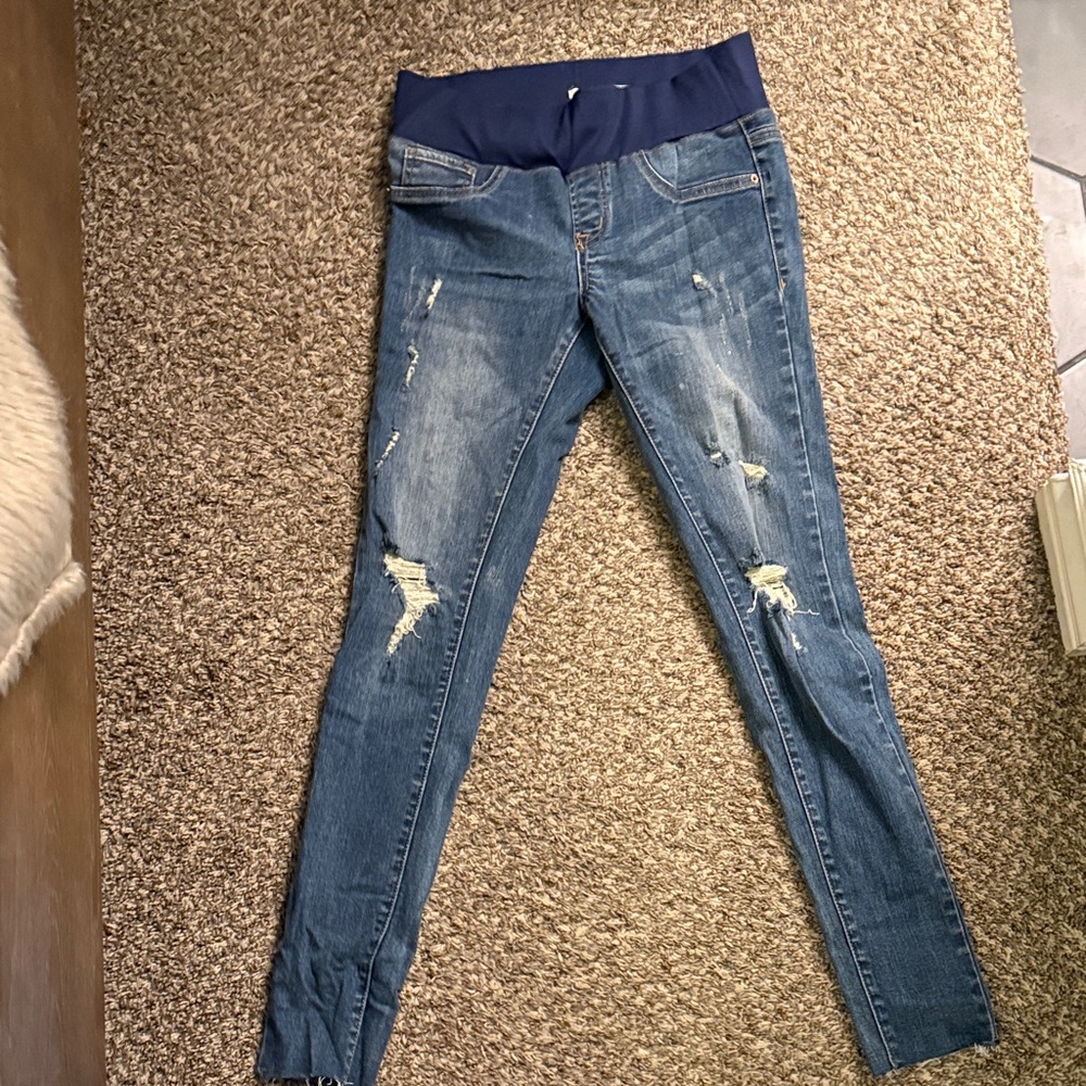 Pinkblush Distressed Blue Maternity Jeggings